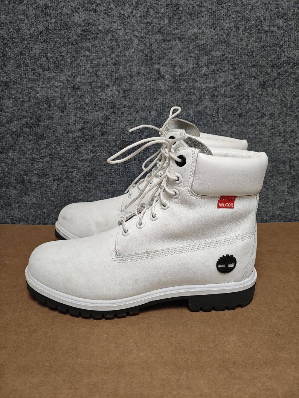 Timberland Helcor Boots Mens Size 8.5 White Leather Waterproof Insulated A2PNH